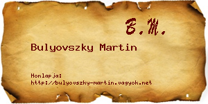 Bulyovszky Martin névjegykártya